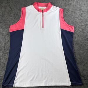 Sport Haley Large Golf Top Sleeveless Stretch Activewear with zip front